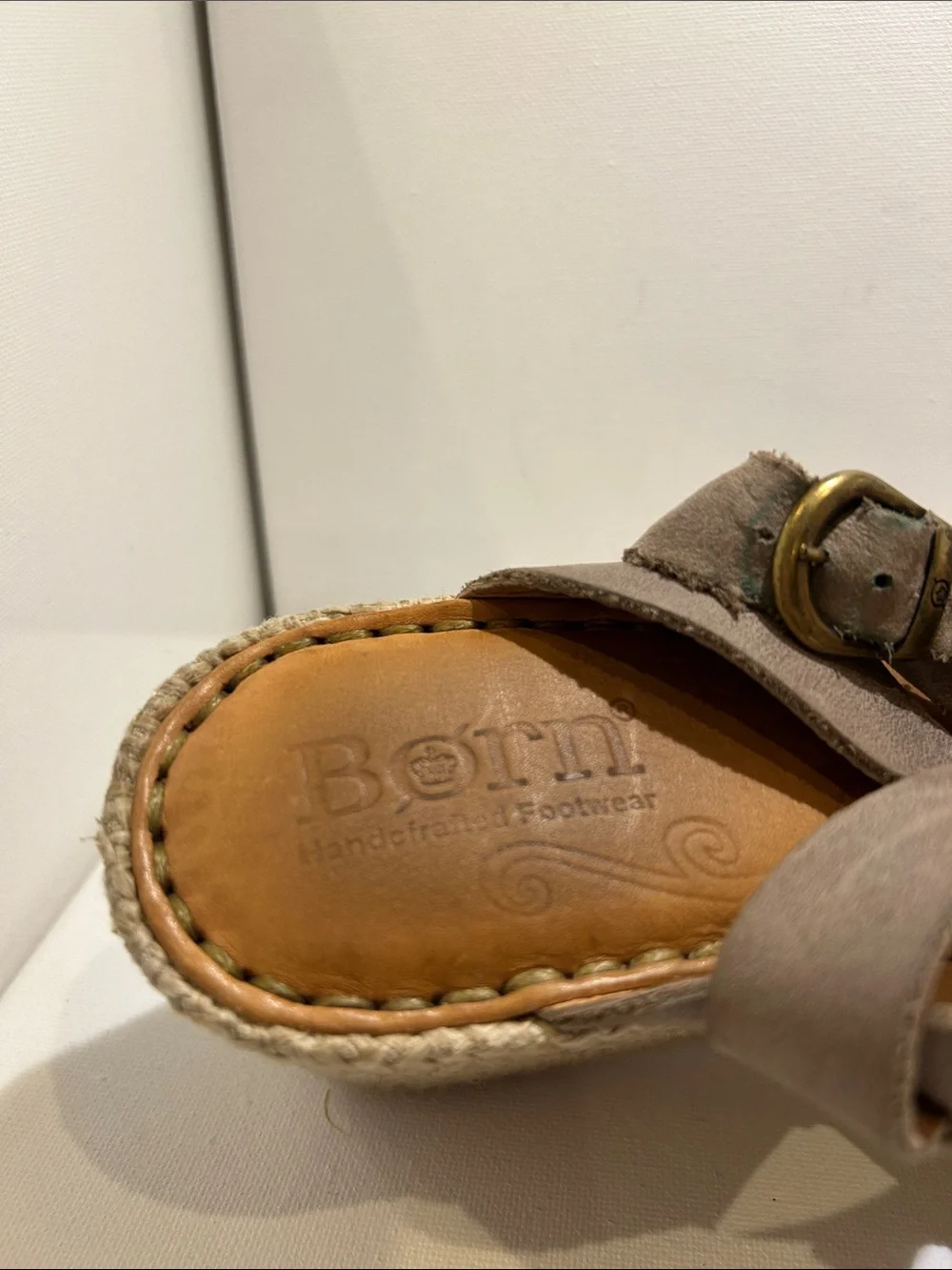 Born Taupe Cross-Over Espadrille Sandals
